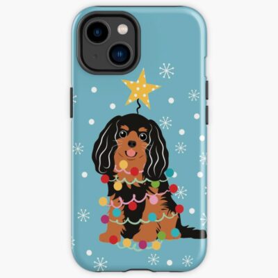 Black And Tan Cavalier King Christmas Tree Iphone Case