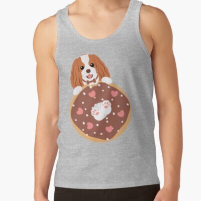 Love Cavalier King Charles Spaniel And Donut Tank Top