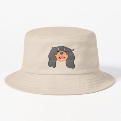 Kawaii Black Tan Cavalier King Charles Spaniel Bucket Hat